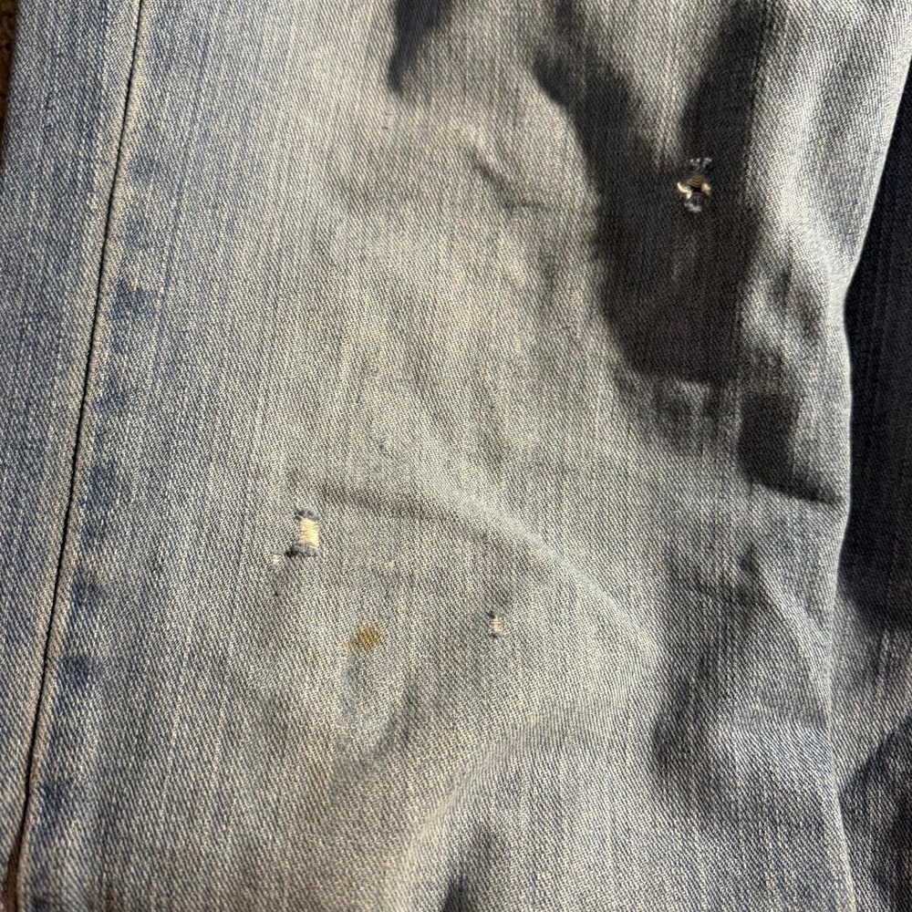 Polo Ralph Lauren Light Wash Straight Leg Jeans Distressed Y2K Denim Pants 36x32 - Picture 5 of 8